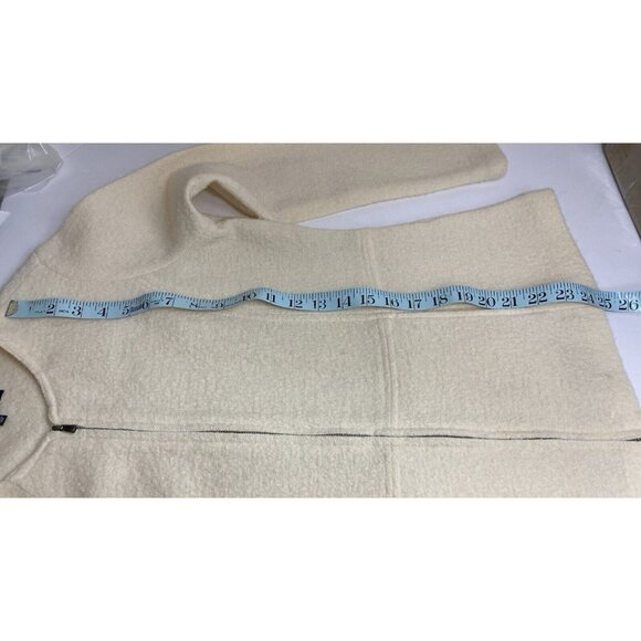 Jones New York Petite Winter White Merino Wool Jacket Sweater Zip Front PL 12P - Picture 8 of 12